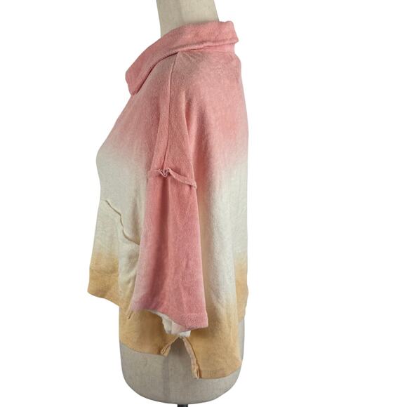 VINTAGE HAVANA CROPPED V-NECK COLLARED TEE IN TIE DYE NWT WOMEN'S SIZE MEDIUM - Picture 2 of 7